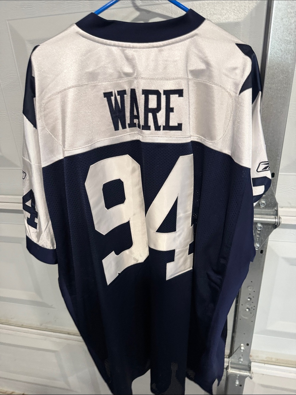 Reebok Navy and White Football Jersey #94 DeMarcus Ware - Picture 7 of 7